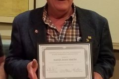 David John Smith receives Certificate of Lifetime Membership, HHA