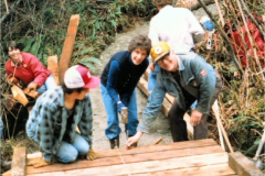 Building Braidwood Trail Bridge 1982